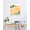 imageKate and Laurel Orange Pink Abstract Begonia Framed Canvas Wall Art by Patricia Shaw 22 x 22 Sylvie Beaded White Whimsical Flowers Nature Abstract Art for Wall Decor Living Room Bedroom