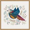 imageKate and Laurel Peace Bird Blue Framed Canvas Wall Art by Carey Copeland 22 x 22 Sylvie Natural Whimsical Animals Nature Art for Wall Decor Living Room Bedroom