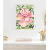 imageKate and Laurel Pink Hibiscus In Antigua Framed Canvas Wall Art by Patricia Shaw 18 x 24 Sylvie Beaded White Coastal Flowers Nature Art for Wall Decor Living Room Bedroom