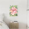 imageKate and Laurel Pink Hibiscus In Antigua Framed Canvas Wall Art by Patricia Shaw 18 x 24 Sylvie Beaded White Coastal Flowers Nature Art for Wall Decor Living Room Bedroom