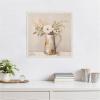 imageKate and Laurel Pitcher with Flowers Boho Country 1 Framed Canvas Wall Art by The Creative Bunch Studio 22 x 22 Sylvie Beaded White Bohemian Still Life Abstract Art for Wall Decor Living Room