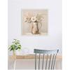 imageKate and Laurel Pitcher with Flowers Boho Country 1 Framed Canvas Wall Art by The Creative Bunch Studio 22 x 22 Sylvie Beaded White Bohemian Still Life Abstract Art for Wall Decor Living Room