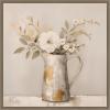 imageKate and Laurel Pitcher with Flowers Boho Country 1 Framed Canvas Wall Art by The Creative Bunch Studio 22 x 22 Sylvie Dark Gold Bohemian Still Life Abstract Art for Wall Decor Living Room