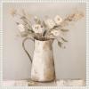 imageKate and Laurel Pitcher with Flowers Boho Country 2 Framed Canvas Wall Art by The Creative Bunch Studio 22 x 22 Sylvie Beaded White Bohemian Still Life Flowers Art for Wall Decor Living Room