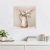imageKate and Laurel Pitcher with Flowers Boho Country 2 Framed Canvas Wall Art by The Creative Bunch Studio 22 x 22 Sylvie Beaded White Bohemian Still Life Flowers Art for Wall Decor Living Room