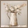 imageKate and Laurel Pitcher with Flowers Boho Country 2 Framed Canvas Wall Art by The Creative Bunch Studio 22 x 22 Sylvie Dark Gold Bohemian Still Life Flowers Art for Wall Decor Living Room Bedroom