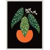 imageKate and Laurel Polka Dot Begonia Framed Canvas Wall Art by Amber Leaders 18 x 24 Sylvie Beaded White Modern Flowers Art for Wall Decor Living Room Bedroom
