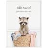 imageKate and Laurel Raccoon Little Rascal Laundry Service Framed Canvas Wall Art by Amy Peterson 18 x 24 Sylvie White Whimsical Animals Laundry Art for Wall Decor Living Room Bedroom