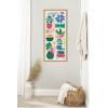 imageKate and Laurel Retro Bright Floral and Succulent Tall Narrow Framed Canvas Wall Art by Rachel Lee 18 x 40 Sylvie Natural Modern Contemporary Abstract Flowers Art for Wall Decor Living Room
