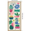 imageKate and Laurel Retro Bright Floral and Succulent Tall Narrow Framed Canvas Wall Art by Rachel Lee 18 x 40 Sylvie Natural Modern Contemporary Abstract Flowers Art for Wall Decor Living Room