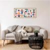 imageKate and Laurel Retro Pastel Floral and Succulent Panel Framed Canvas Wall Art by Rachel Lee 40 x 18 Sylvie Natural Mid Century Modern Abstract Animals Flowers Art for Wall Decor Living Room