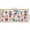 imageKate and Laurel Retro Pastel Floral and Succulent Panel Framed Canvas Wall Art by Rachel Lee 40 x 18 Sylvie Natural Mid Century Modern Abstract Animals Flowers Art for Wall Decor Living Room