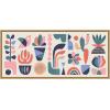 imageKate and Laurel Retro Pastel Floral and Succulent Panel Framed Canvas Wall Art by Rachel Lee 40 x 18 Sylvie Natural Mid Century Modern Abstract Animals Flowers Art for Wall Decor Living Room
