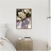 imageKate and Laurel Shadow Dance Framed Canvas Wall Art by Mary Sparrow 18 x 24 Sylvie Beaded Dark Gold Traditional Flowers Still Life Art for Wall Decor Living Room Bedroom