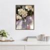 imageKate and Laurel Shadow Dance Framed Canvas Wall Art by Mary Sparrow 18 x 24 Sylvie Beaded Dark Gold Traditional Flowers Still Life Art for Wall Decor Living Room Bedroom