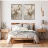 imageKate and Laurel Sylvie Beaded Abstract Botanical Floral Linen Painting 1 and 2 Vintage Framed Canvas Wall Art Set by 2 Piece Set 28x38 Beaded GoldBeaded Gold