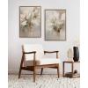 imageKate and Laurel Sylvie Beaded Abstract Botanical Floral Linen Painting 1 and 2 Vintage Framed Canvas Wall Art Set by 2 Piece Set 28x38 Beaded GoldBeaded Gold