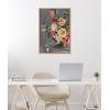 imageKate and Laurel Sylvie Beaded Floral Emergence Vintage Framed Canvas Wall Art by Mackenzie Nelson 23x33 Beaded Natural Stunning Flower Art for Wall