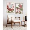 imageKate and Laurel Sylvie Beaded King Protea and King Protea 2 Vintage Framed Canvas Wall Art Set by Mackenzie Nelson 2 Piece 23x33 Beaded Natural Botanical TwoPiece Framed Art for Wall