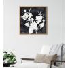 imageKate and Laurel Sylvie Beaded Wildflowers Vintage Framed Canvas Wall Art by Mackenzie Nelson 22x22 Beaded Natural BlackandWhite Floral Art for Wall