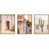 imageKate and Laurel Sylvie Cabo San Lucas No 4 Isla Holbox No 3 Cactus no 2 Mexico Framed Canvas Wall Art Set by Crystal Lynn Collins 3 Piece Set Natural