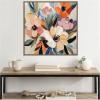 imageKate and Laurel Sylvie Garden Bloom Abstract Bouquet I Framed Canvas Wall Art by The Creative Bunch Studio 30 x 30 Beaded Gold Modern Contemporary Abstract Flowers Nature Decor Living Room
