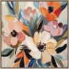 imageKate and Laurel Sylvie Garden Bloom Abstract Bouquet I Framed Canvas Wall Art by The Creative Bunch Studio 30 x 30 Beaded Gold Modern Contemporary Abstract Flowers Nature Decor Living Room
