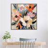 imageKate and Laurel Sylvie Garden Bloom Abstract Bouquet I Framed Canvas Wall Art by The Creative Bunch Studio 30 x 30 Beaded Gold Modern Contemporary Abstract Flowers Nature Decor Living Room