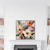 imageKate and Laurel Sylvie Garden Bloom Abstract Bouquet I Framed Canvas Wall Art by The Creative Bunch Studio 30 x 30 Beaded Gold Modern Contemporary Abstract Flowers Nature Decor Living Room