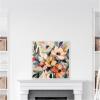imageKate and Laurel Sylvie Garden Bloom Abstract Bouquet II Framed Canvas Wall Art by The Creative Bunch Studio 30 x 30 Beaded White Bohemian Boho Flowers Nature Art for Wall Decor Living Room