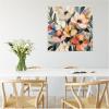 imageKate and Laurel Sylvie Garden Bloom Abstract Bouquet II Framed Canvas Wall Art by The Creative Bunch Studio 30 x 30 Beaded White Bohemian Boho Flowers Nature Art for Wall Decor Living Room