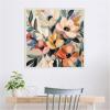 imageKate and Laurel Sylvie Garden Bloom Abstract Bouquet II Framed Canvas Wall Art by The Creative Bunch Studio 30 x 30 Beaded White Bohemian Boho Flowers Nature Art for Wall Decor Living Room
