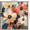 imageKate and Laurel Sylvie Garden Bloom Abstract Bouquet III Framed Canvas Wall Art by The Creative Bunch Studio 30 x 30 Beaded Gold Modern Contemporary Abstract Flowers Art for Wall Decor Living Room