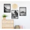 imageKate and Laurel Sylvie San Francisco Black and White Framed Canvas Wall Art Set by Crystal Lynn Collins 3 Piece Set Black