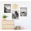 imageKate and Laurel Sylvie San Francisco Black and White Framed Canvas Wall Art Set by Crystal Lynn Collins 3 Piece Set Natural