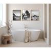 imageKate and Laurel Sylvie San Francisco Black and White Framed Canvas Wall Art Set by Crystal Lynn Collins 3 Piece Set Natural