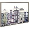 imageKate and Laurel Sylvie Townhouses Framed Canvas Wall Art by Caroline Mint 23x33 Gray Beautiful Urban Wall Decor