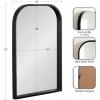 imageKate and Laurel Travis Modern Arched Wall Mirror 20 x 30 White Decorative Arch Bathroom Mirror for Over Sink or for Use as Living Room Wall Decor AccentBlack