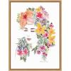 imageKate and Laurel Tropical Floral Woman Framed Canvas Wall Art by Patricia Shaw 18 x 24 Sylvie Natural Bohemian Flowers People Art for Wall Decor Living Room Bedroom