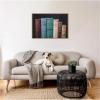 imageKate and Laurel Vintage Classic Books Framed Canvas Wall Art by Patricia Rae 33 x 23 Sylvie Beaded Rustic Natural Vintage Still Life Entertainment Art for Wall Decor Living Room Bedroom