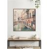 imageKate and Laurel Wandering The Streets of Venice Framed Canvas Wall Art by Laura Evans 30 x 30 Sylvie Beaded Dark Gold Vintage Architecture Cityscapes Landscapes Art for Wall Decor Living Room