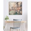 imageKate and Laurel Wandering The Streets of Venice Framed Canvas Wall Art by Laura Evans 30 x 30 Sylvie Beaded Dark Gold Vintage Architecture Cityscapes Landscapes Art for Wall Decor Living Room