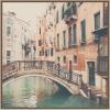 imageKate and Laurel Wandering The Streets of Venice Framed Canvas Wall Art by Laura Evans 30 x 30 Sylvie Beaded Dark Gold Vintage Architecture Cityscapes Landscapes Art for Wall Decor Living Room