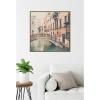 imageKate and Laurel Wandering The Streets of Venice Framed Canvas Wall Art by Laura Evans 30 x 30 Sylvie Beaded Dark Gold Vintage Architecture Cityscapes Landscapes Art for Wall Decor Living Room