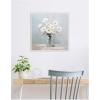 imageKate and Laurel White Daisies in a Jar on French Cottage Blue Framed Canvas Wall Art by The Creative Bunch Studio 22 x 22 Sylvie Beaded White Transitional Still Life Flowers Art for Wall Decor