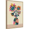 imageKate and Laurel Abstract Vintage Retro Sunflower Vase Framed Canvas Wall Art by Rachel Lee 23 x 33 Sylvie Natural Vintage Abstract Flowers Art for Wall Decor Living Room Bedroom