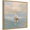 imageKate and Laurel Calm Pastel Sailboat Landscape Framed Canvas Wall Art by The Creative Bunch Studio 22 x 22 Sylvie Natural Coastal Beach Landscapes Art for Wall Decor Living Room Bedroom