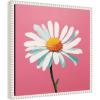 imageKate and Laurel Delicate Daisy 2 Pink Framed Canvas Wall Art by The Creative Bunch Studio 16 x 16 Sylvie Beaded White Whimsical Flowers Nature Art for Wall Decor Living Room Bedroom