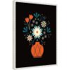 imageKate and Laurel Floral Red Vase Framed Canvas Wall Art by Amber Leaders 18 x 24 Sylvie Beaded White Traditional Flowers Still Life Art for Wall Decor Living Room Bedroom