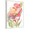 imageKate and Laurel Loose Orange Begonia Framed Canvas Wall Art by Patricia Shaw 18 x 24 Sylvie Beaded White Bohemian Flowers Nature Art for Wall Decor Living Room Bedroom